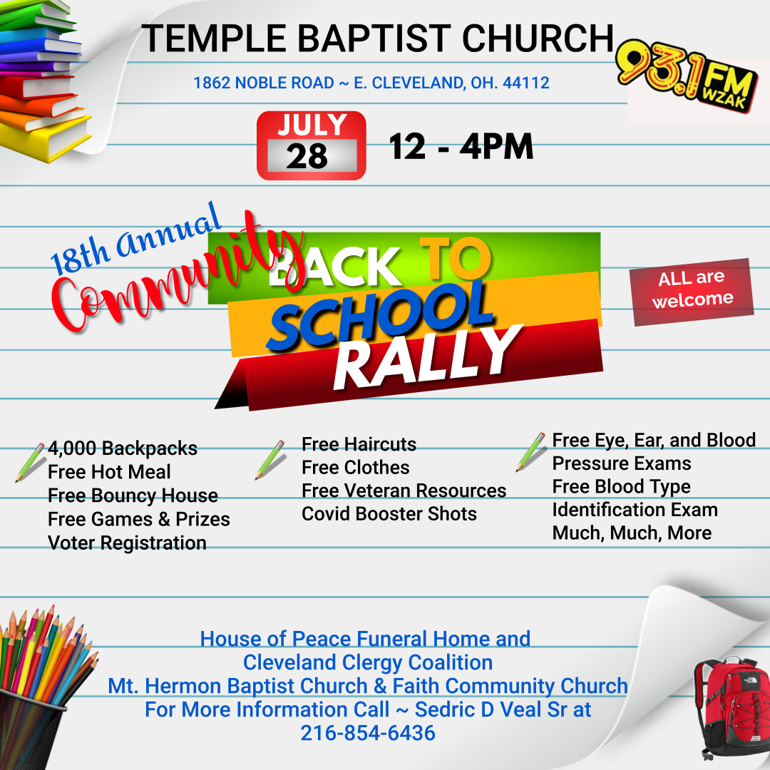 Community Day & Back To School Rally – Temple Baptist Church